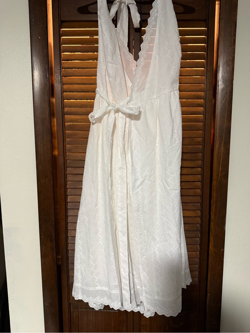 wild fable White Eyelet Halter Midi Dress